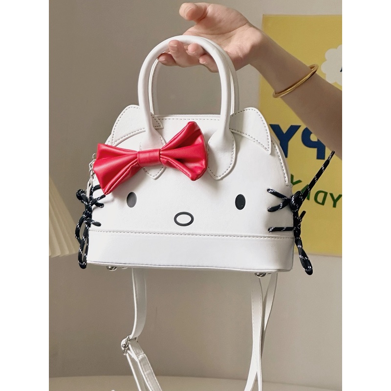 Túi Đeo Chéo Hình Tai Mèo Đính Nơ Xinh Xắn Cho Nữ