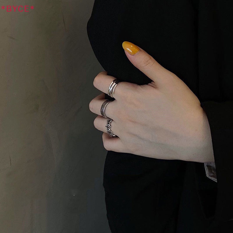 Bộ 3 Nhẫn Hợp Kim Phong Cách Punk Hip hop Cổ Điển Cho Nam Và Nữ Mới