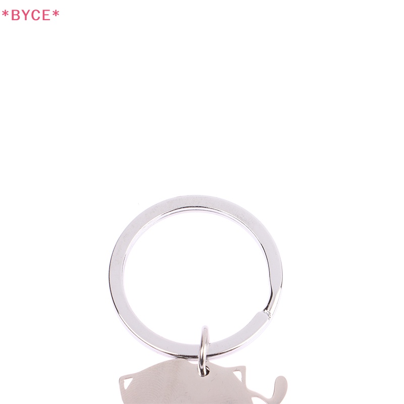 Móc Khóa Hình Mèo Bằng Thép Không Gỉ Dễ Thương Mới