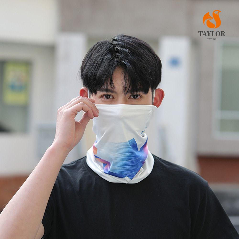 Taylor1 Khăn Choàng Cổ Kiêm Mặt Nạ Chống Nắng / Gió Bằng Lụa Lạnh Thời Trang Mùa Hè Cho Cặp Đôi