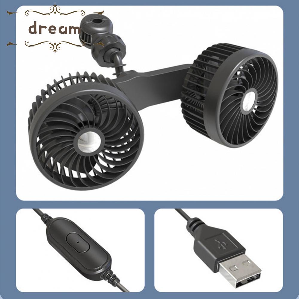 【DREAMLIFE】360 Degree Adjustable Car Cooling Fan Powerful 3 Blade Design for Efficient Air Distribution