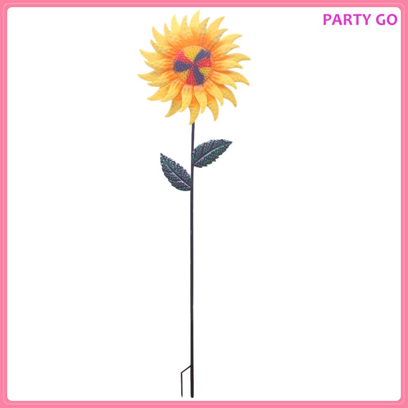 Con Quay Cối Xay Gió Bằng Kim Loại Hình Hoa Hướng Dương Trang Trí Sân Vườn Kích Thước 109x31x3cm uiran.vn