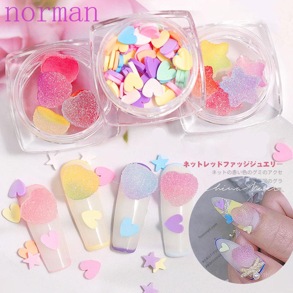 Phụ Kiện Trang Trí Móng Nghệ Thuật DIY Hình Kẹo / Ngôi Sao / Trái Tim 3D Bằ