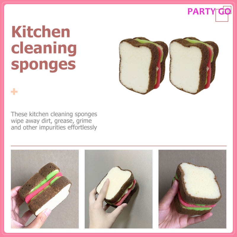 Set 2 Miếng Bọt Biển Rửa Chén Bằng Sợi Micro Tiện Dụng