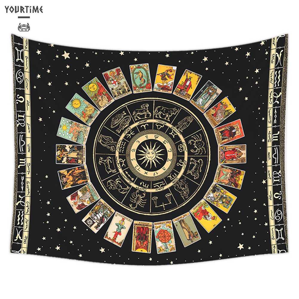 Thảm Treo Tường Họa Tiết Mandala Tarot Kích Thước 95x73cm
