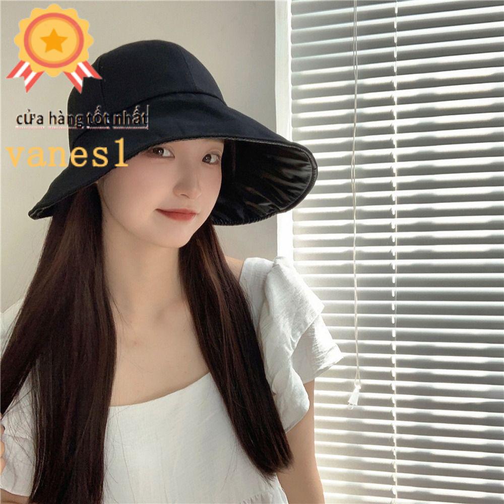 Mũ Bucket Chống Nắng Tia UV Vành Rộng Phong Cách Pháp Đơn Giản Bảo Vệ Cho Nữ 1 Tuổi
