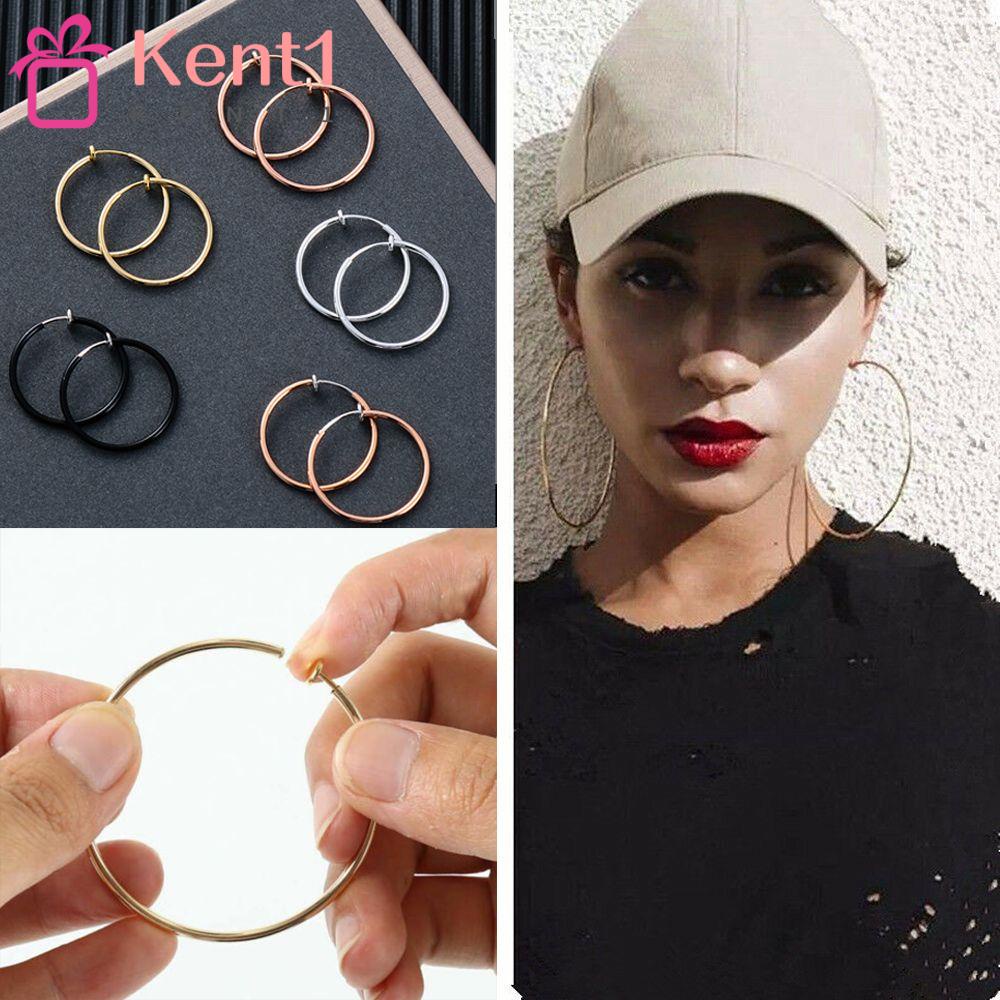 1 Khuyên Kẹp Vành Tai Hình Tròn Lớn Thời Trang Cho Nữ