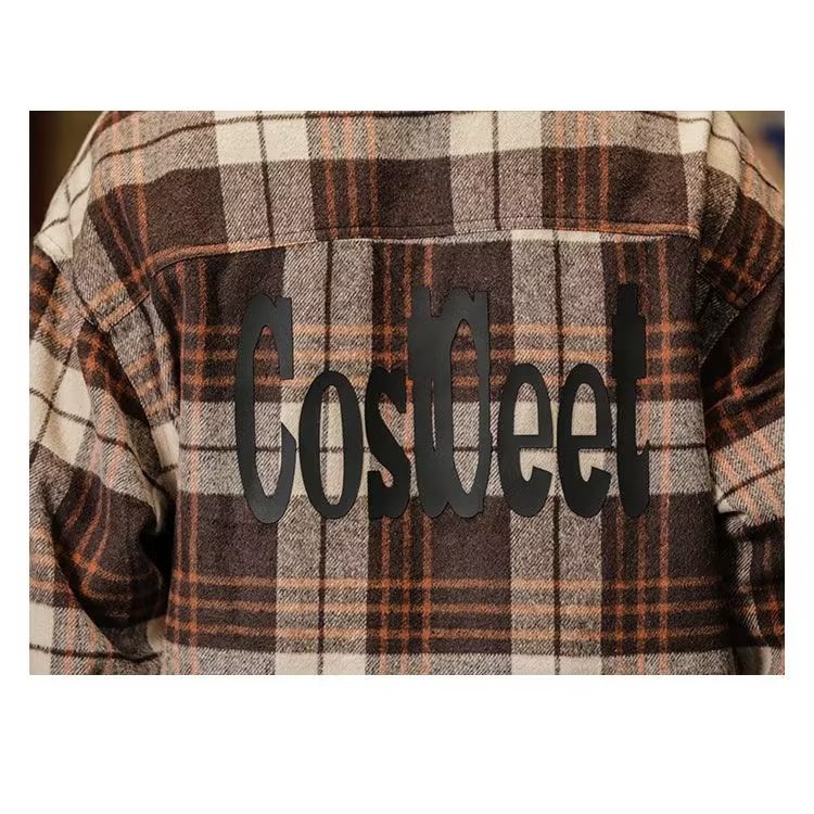 Áo Khoác Sơ Mi Vải Flannel Dày Dáng Rộng Cỡ Lớn Kiểu Retro Thời Trang Xuân Thu Cho Nam