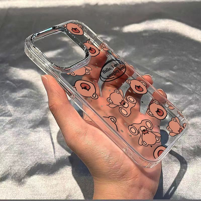 ✅Ốp Điện Thoại Dẻo Họa Tiết Hoạt Hình Chú Gấu Dễ Thương Chống Sốc Cho Iphone12MaxPlus14Pro QK3X 13 7