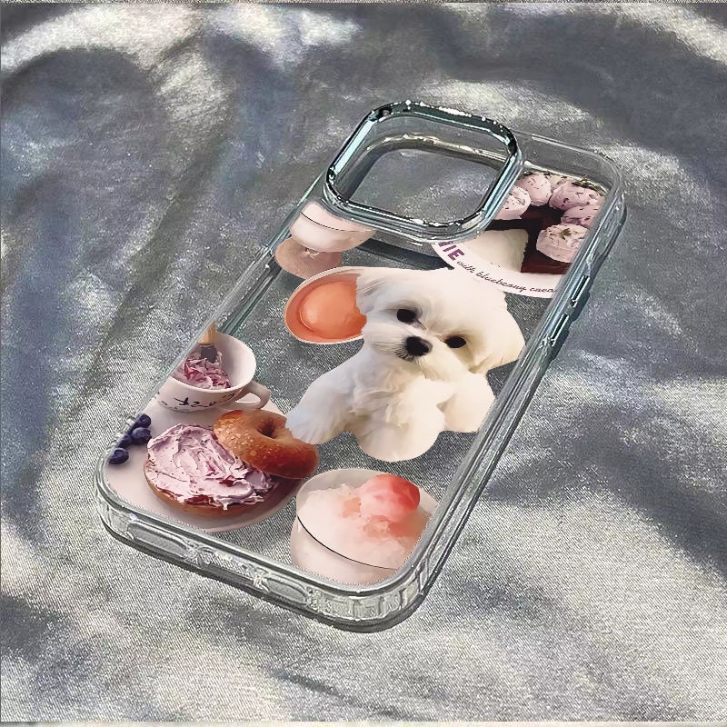 ✅Ốp Điện Thoại Mềm Chống Sốc Hình Chú Chó Trắng Cho Apple plus13 iPhone128 / 7max Cake 1114proins Q8JR