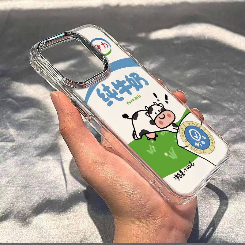 ✅Ốp Điện Thoại Mềm Trong Suốt Họa Tiết Bò Sữa / Không Gian Cho Apple iphone11 xr 13 maxxsx12 14pro