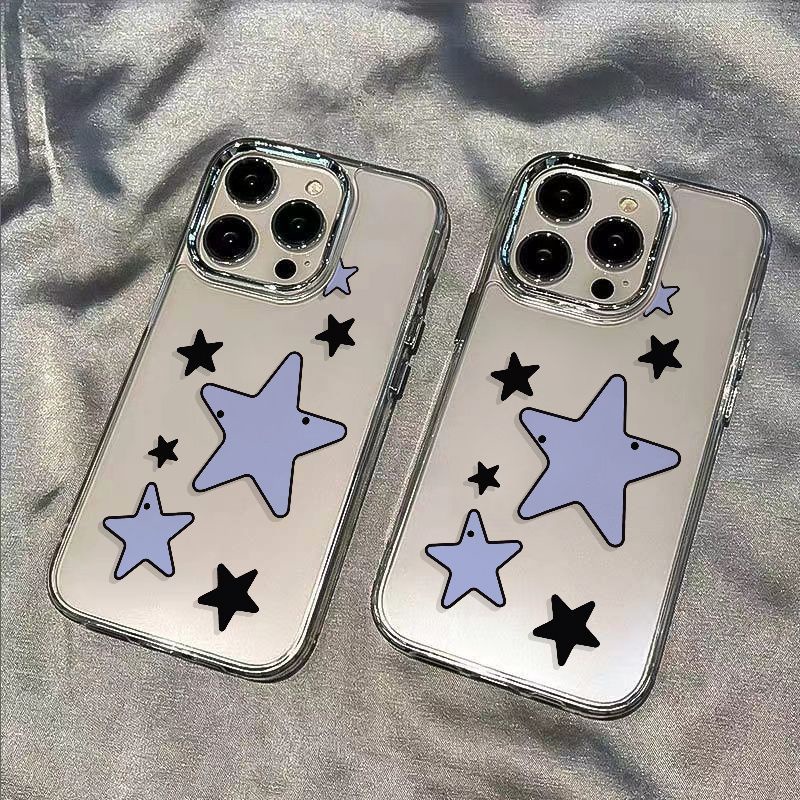 ✅Ốp Điện Thoại Mềm Họa Tiết Hoạt Hình Dễ Thương Cho iPhone 13 13121114Ốp Điện Thoại Chống Sốc Màu Xanh Dương Đen Đơn Giản Cho maxins78plus QDUE