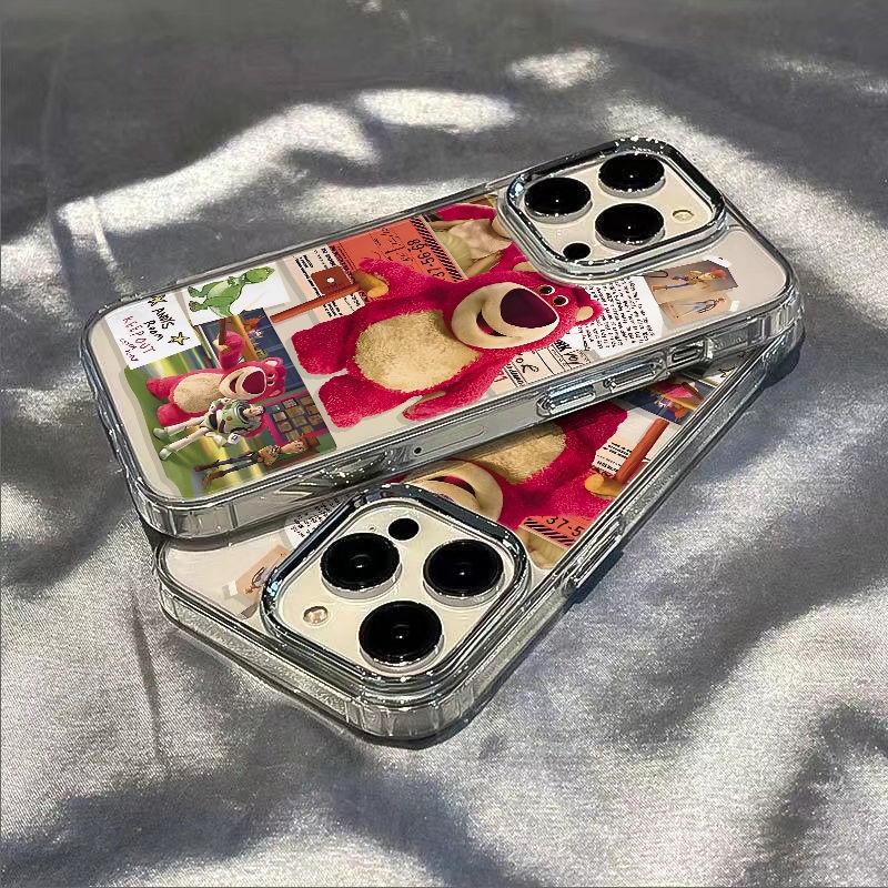 ✅Ốp Điện Thoại Dẻo Họa Tiết Chú Gấu &amp; Dâu Tây Dễ Thương Chống Sốc Cho Iphone Xs xs7 138 11 max 14proplusiPhone12