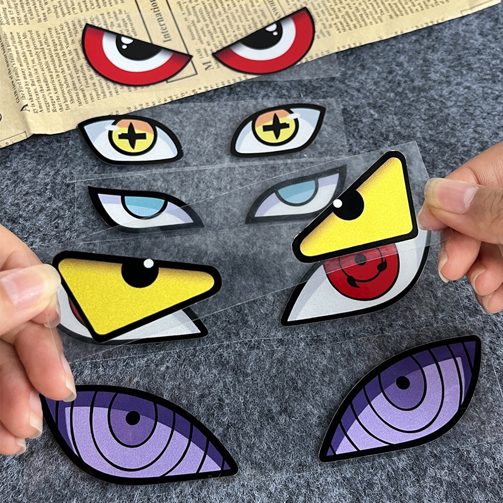 Miếng Dán Phản Quang Hình Đôi Mắt Naruto Trang Trí Xe Hơi / Xe Máy Điện