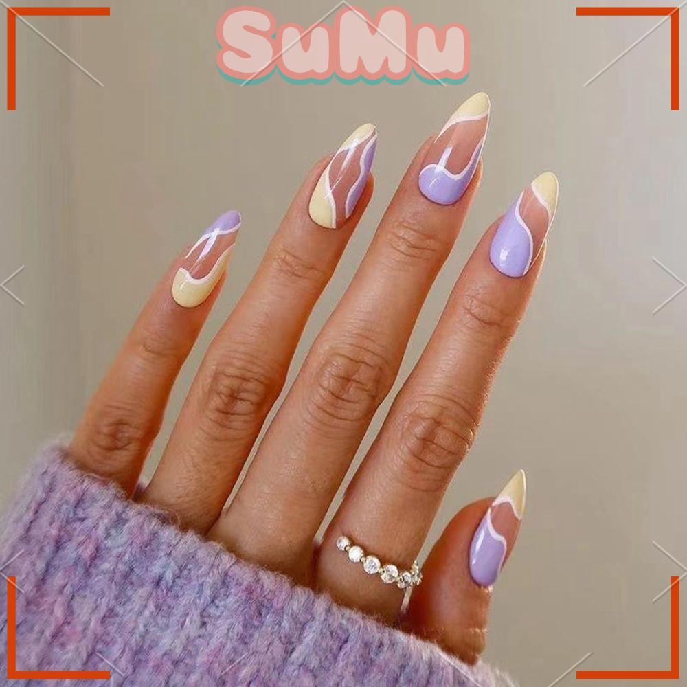 Hộp 24 Móng Tay Giả Che Phủ Toàn Diện Tháo Rời Được Tiện Lợi