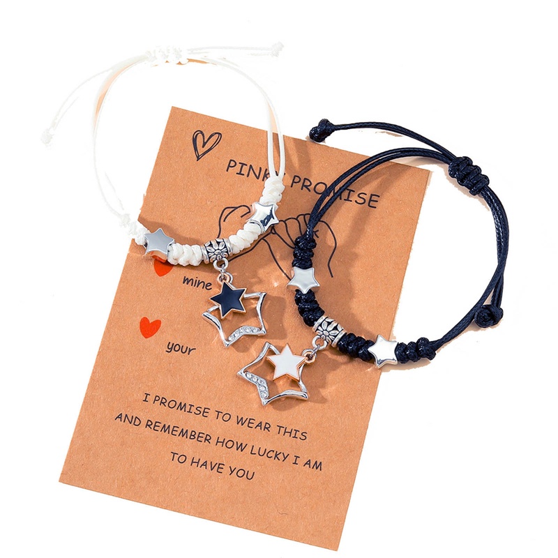 Ygt Set 2 Vòng Tay Dây Bện Ngôi Sao Năm Cánh Bán Chạy Mujer Pulsera Cho Cặp Đôi