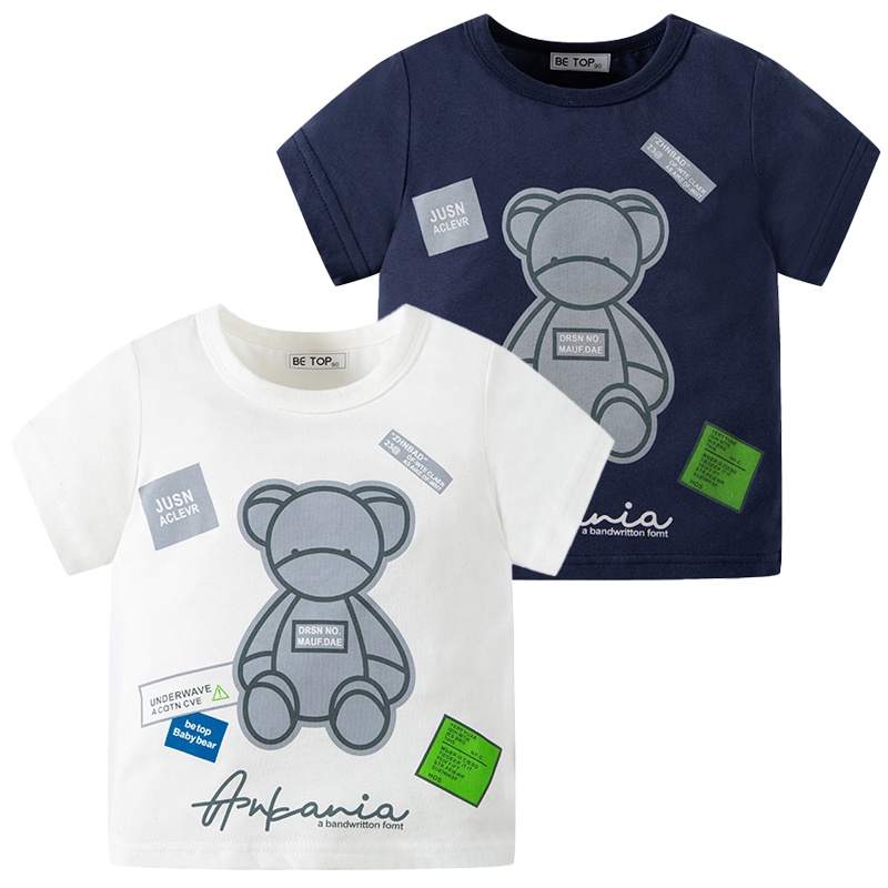 Áo Thun Cotton In Họa Tiết Hoạt Hình Thời Trang Mùa Hè 2023 Dành Cho Bé Trai Gái 1-10 Tuổi