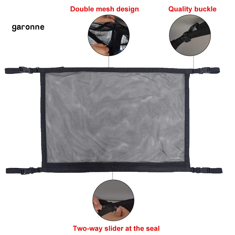 Túi Lưới Đựng Đồ Treo Trần Xe Hơi Có Khóa Kéo Thông Dụng