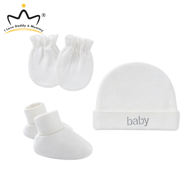 Bộ Găng Tay Và Vỏ Bọc Chân Bằng Cotton Mềm Chống Trầy Xước Màu Trơn Cho Bé Sơ Sinh