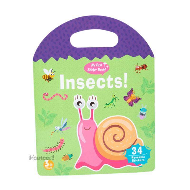 [Fenteer1] Sách Hình Dán Tĩnh Điện Giáo Dục Sách Có Thể Tái Sử Dụng Cho Trẻ