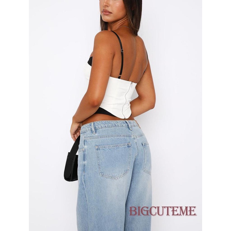 Áo Croptop Hai Dây Hở Lưng Dáng Ôm Thời Trang Mùa Hè Quyến Rũ Cho Nữ