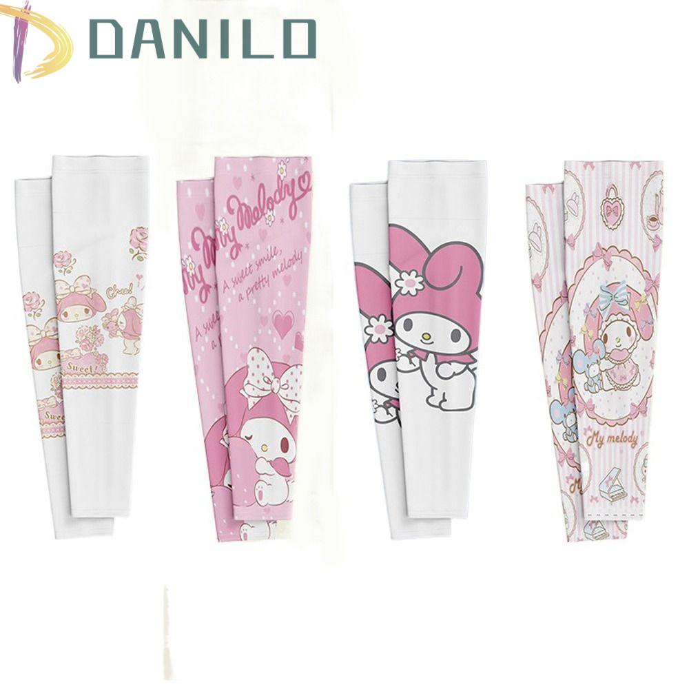 Găng Cánh Tay Chống Nắng Tia UV Vải Lụa Lạnh In Hoạt Hình Thỏ Dễ Thương