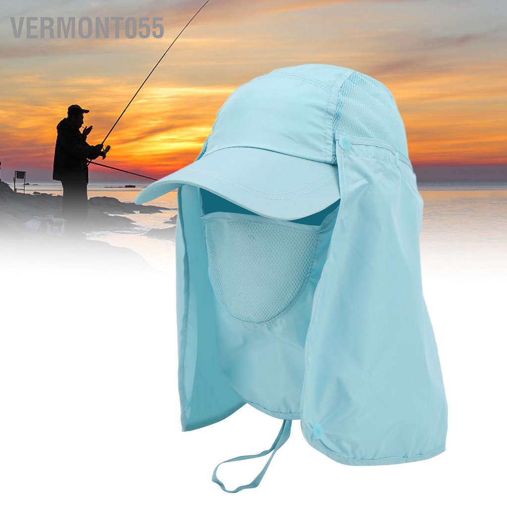 Vermont055 Mũ Chống Nắng Gió Cát Có Tấm Che Cổ Cho Câu Cá Ngoài Trời Đi Bộ Đường Dài Cắm Trại