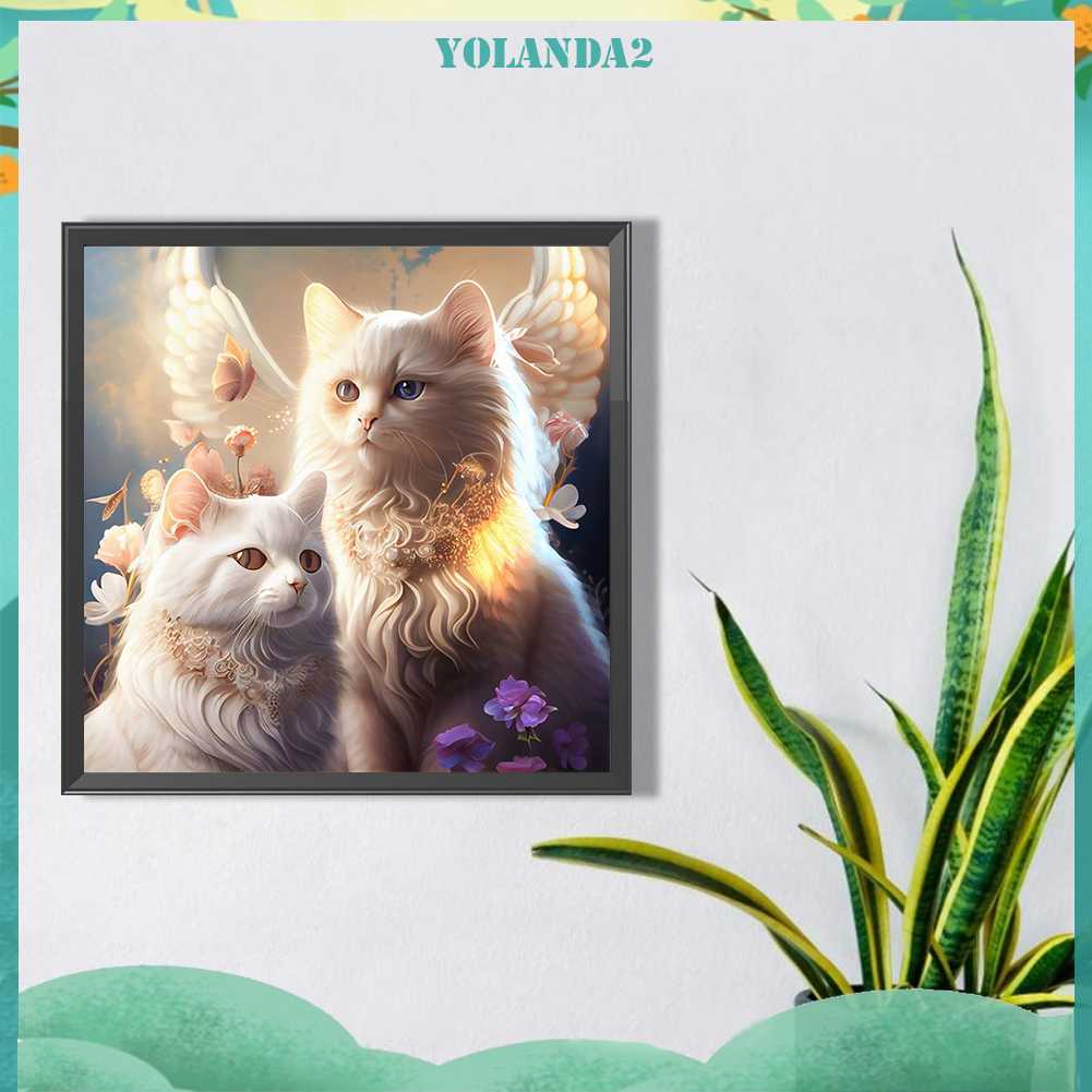 Tranh Đính Đá Kim Cương Toàn Bộ 5D DIY Hình Vẽ Mèo Trang Trí Nhà Cửa