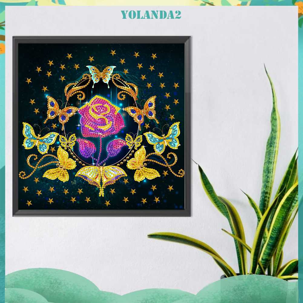 Tranh Đính Đá Hình Cánh Bướm 5D Nghệ Thuật Tự Làm Thủ Công Treo Trang Trí Nội Thất