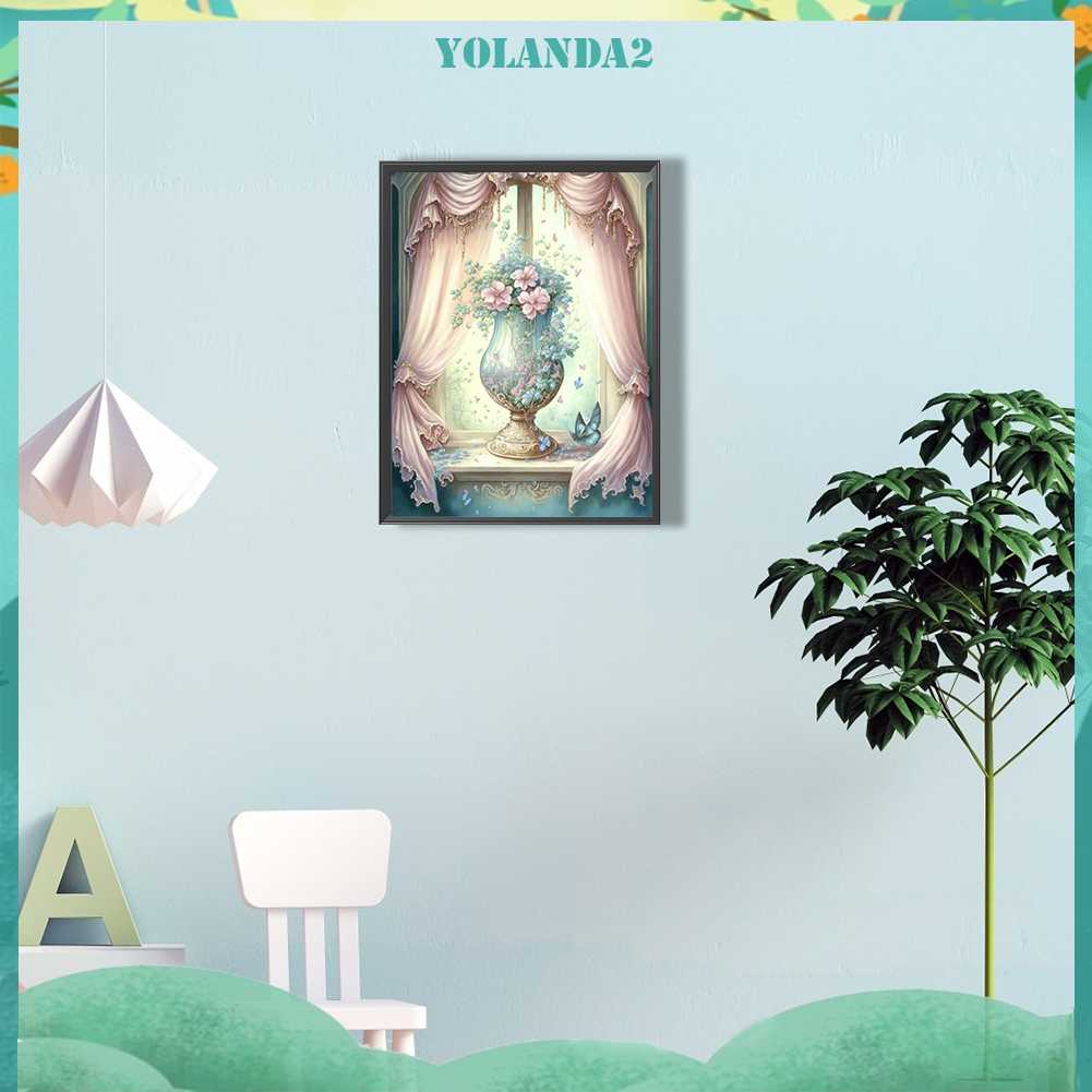 Tranh Đính Đá Kim Cương Toàn Bộ 5D DIY Hình Vẽ Hoa Trang Trí Nhà Cửa