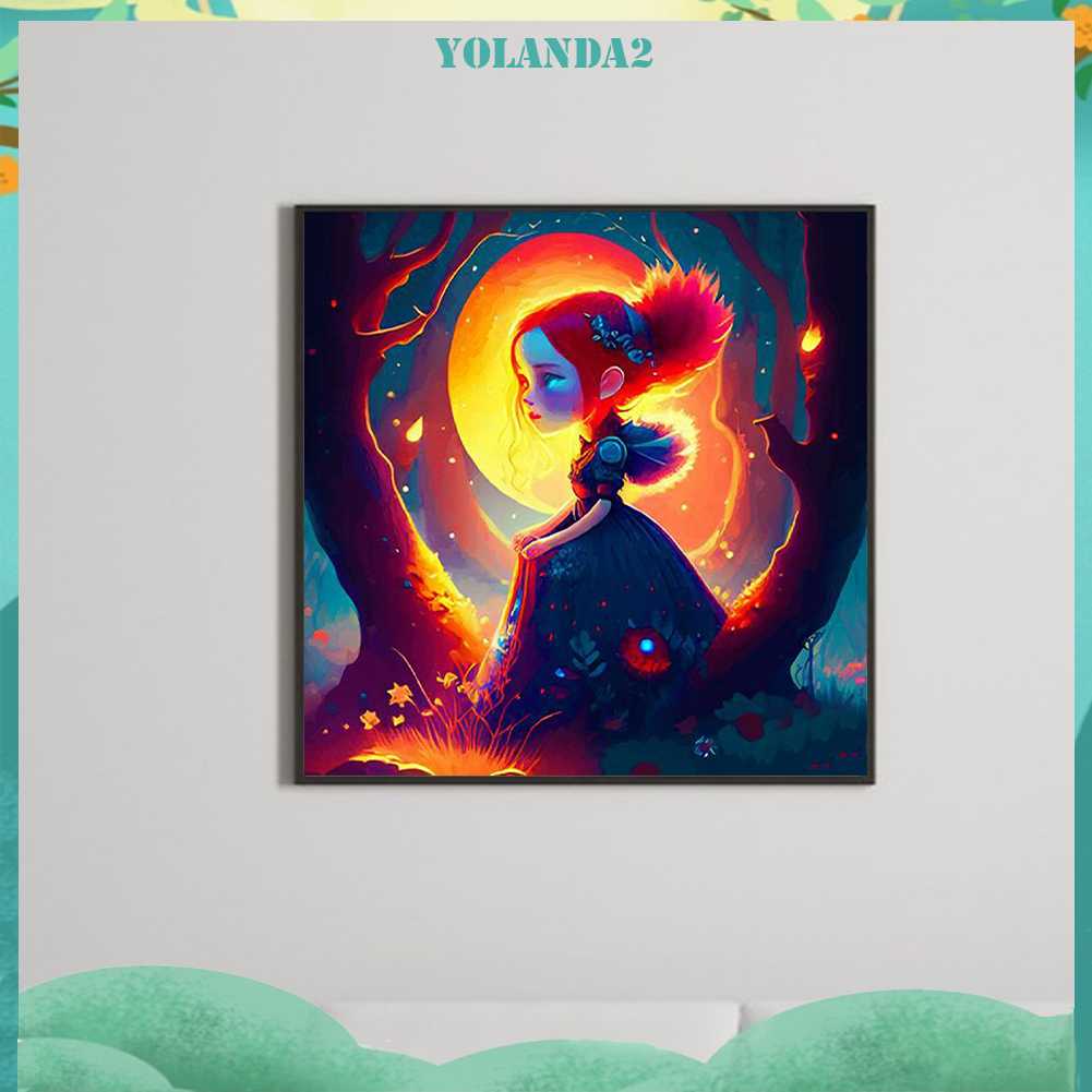 Tranh Đính Đá Kim Cương Toàn Bộ 5D DIY Hình Vẽ Cô Gái Trang Trí Nhà Cửa