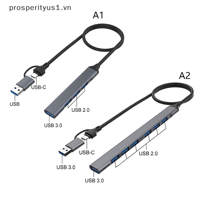1 Bộ Chia 4 Cổng USB / 7 Cổng USB-C 3.0 OTG Chuyên Nghiệp