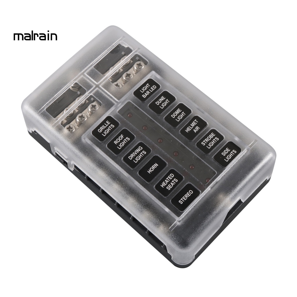 Bộ Giá Đỡ Cầu Chì 12 Chiều Có Đèn LED Báo Hiệu + Ốc Vít Chuyên Dụng Cho RV Yacht