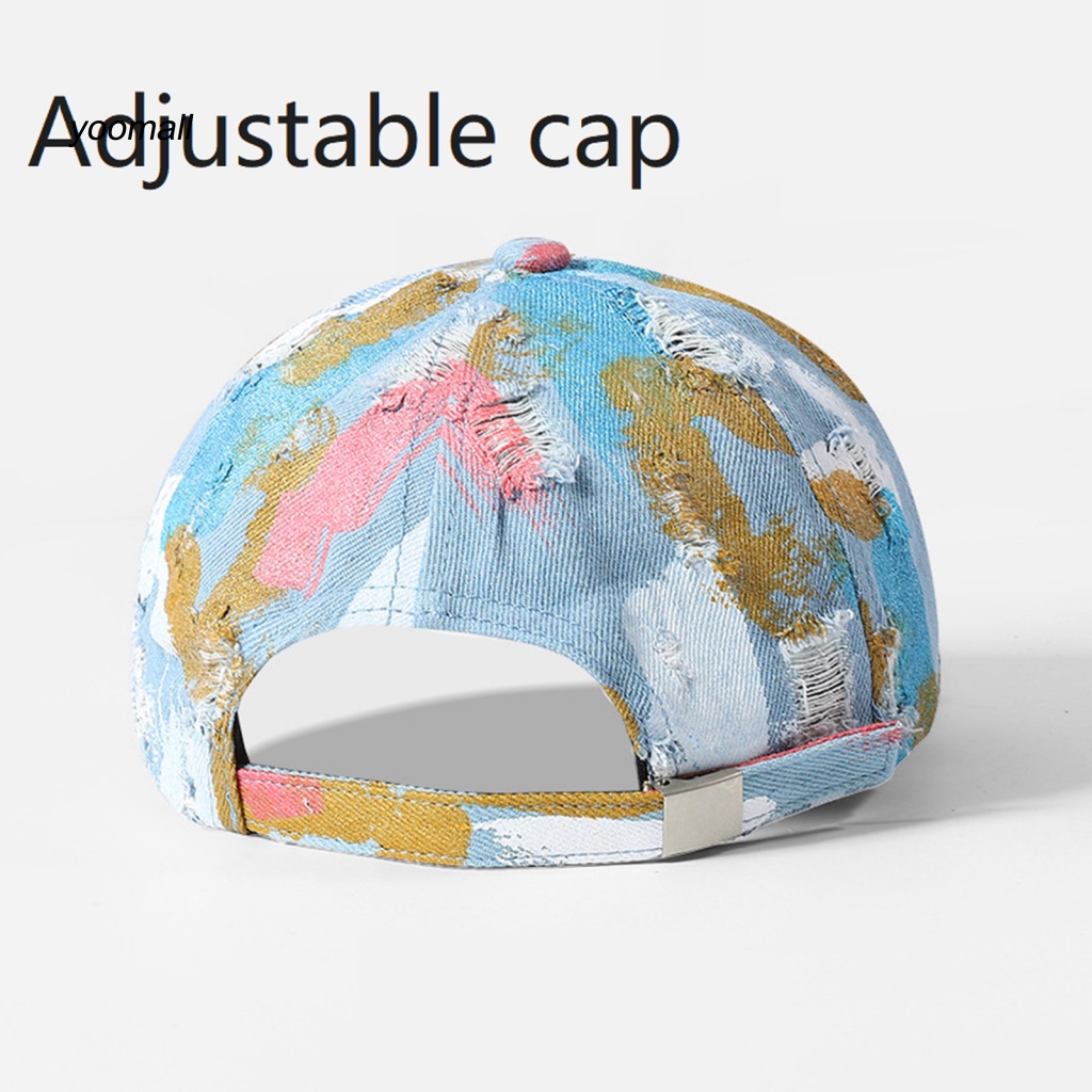 Mũ Lưỡi Trai Họa Tiết Graffiti Thiết Kế Rách Màu Sắc Tươi Sáng Phong Cách Hip Hop Thời Trang Cho Nam Và Nữ