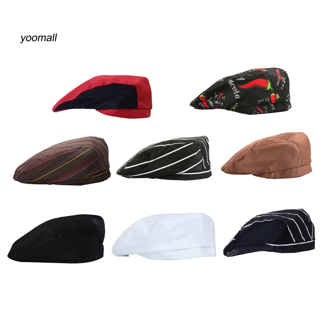 Yo / Mũ Đầu Bếp Họa Tiết Kẻ Sọc In Chilli Thoáng Khí Cho Khách Sạn Nhà Hàng