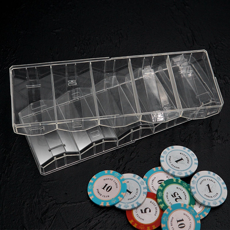 Hộp đựng tiền xu Poker Texas hình vuông bằng Acrylic trong suốt Hộp đựng thẻ chip Jack màu đen bacca