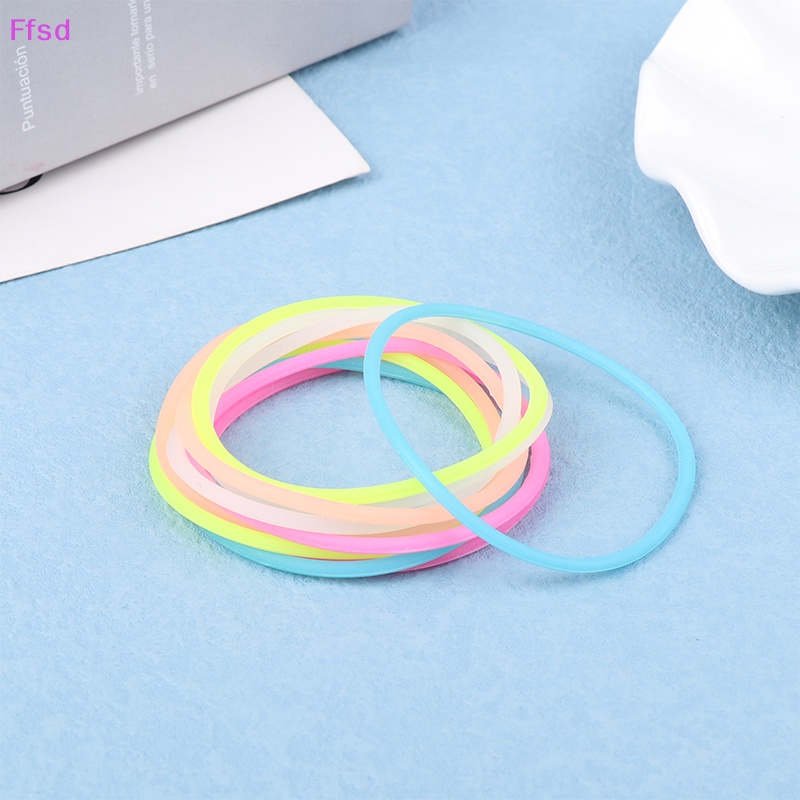 {Ffsd} Set 10 Vòng Tay Cao Su Silicone Dạ Quang Ban Đêm Làm Quà Tặng Trang Sức Thủ Công
