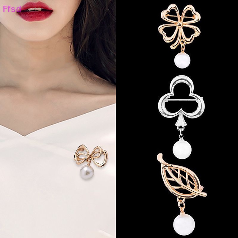 {Ffsd} Trâm Cài Áo Bằng Kim Loại Đính Ngọc Trai Đơn Giản Trang Trí Mũ Quần Áo * Bán