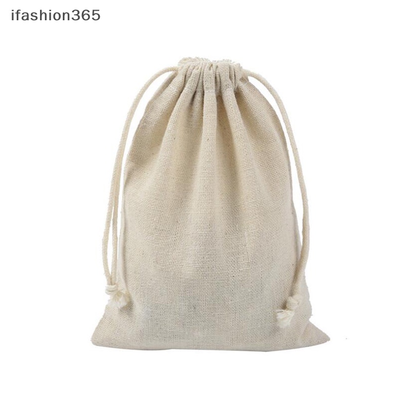 Set 10 Túi Dây Rút Đựng Trang Sức Bằng Vải Bố Trang Trí Tiệc Cưới