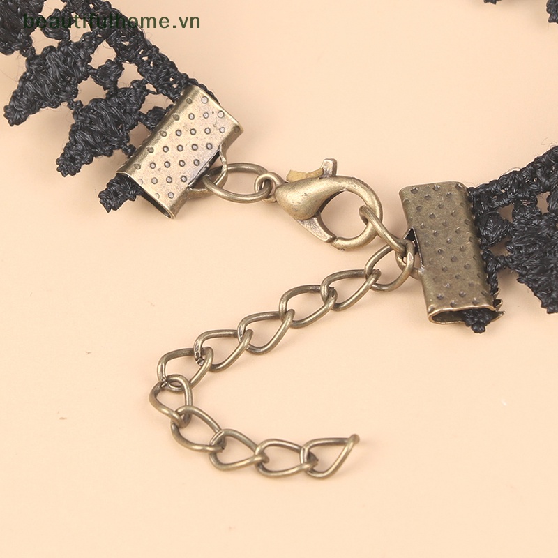 [beautifulhome] Vòng Tay Hạt Pha Lê Đen Phối Ren Cổ Điển Dành Cho Nữ Làm Đẹp