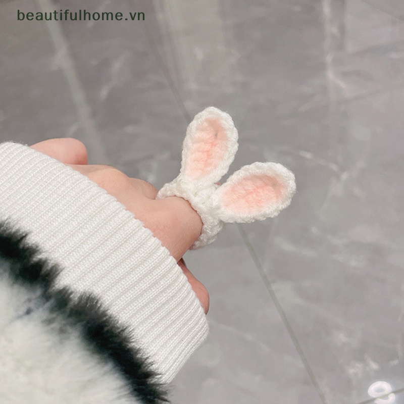 [beautifulhome] Nhẫn Đeo Ngón Tay Bằng Len Dệt Tay Hình Thỏ Gấu Dễ Thương Cá Tính Thời Trang Dành Cho Nữ [beauty]