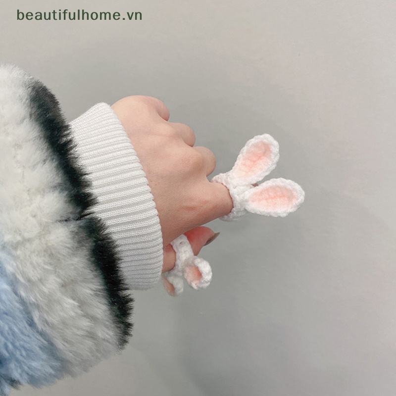[beautifulhome] Nhẫn Đeo Ngón Tay Bằng Len Dệt Tay Hình Thỏ Gấu Dễ Thương Cá Tính Thời Trang Dành Cho Nữ [beauty]