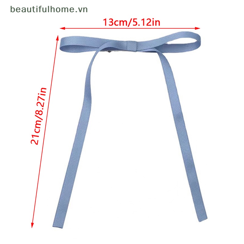 Kẹp Tóc Nơ Ruy Băng Dài Cỡ Lớn Bằng Nhung Cổ Điển [Beautyhome]