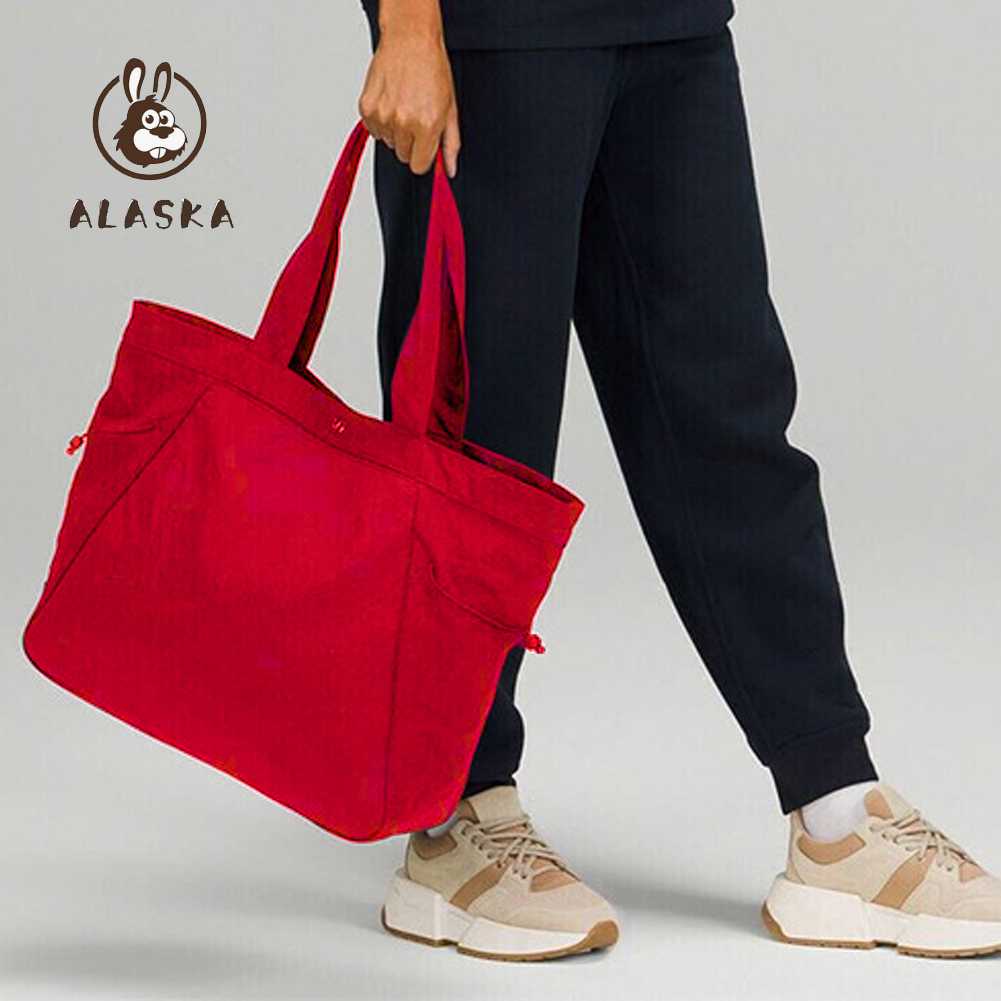 Túi Xách Nylon Màu Trơn Chống Nước Sức Chứa Lớn Thời Trang Cho Nữ