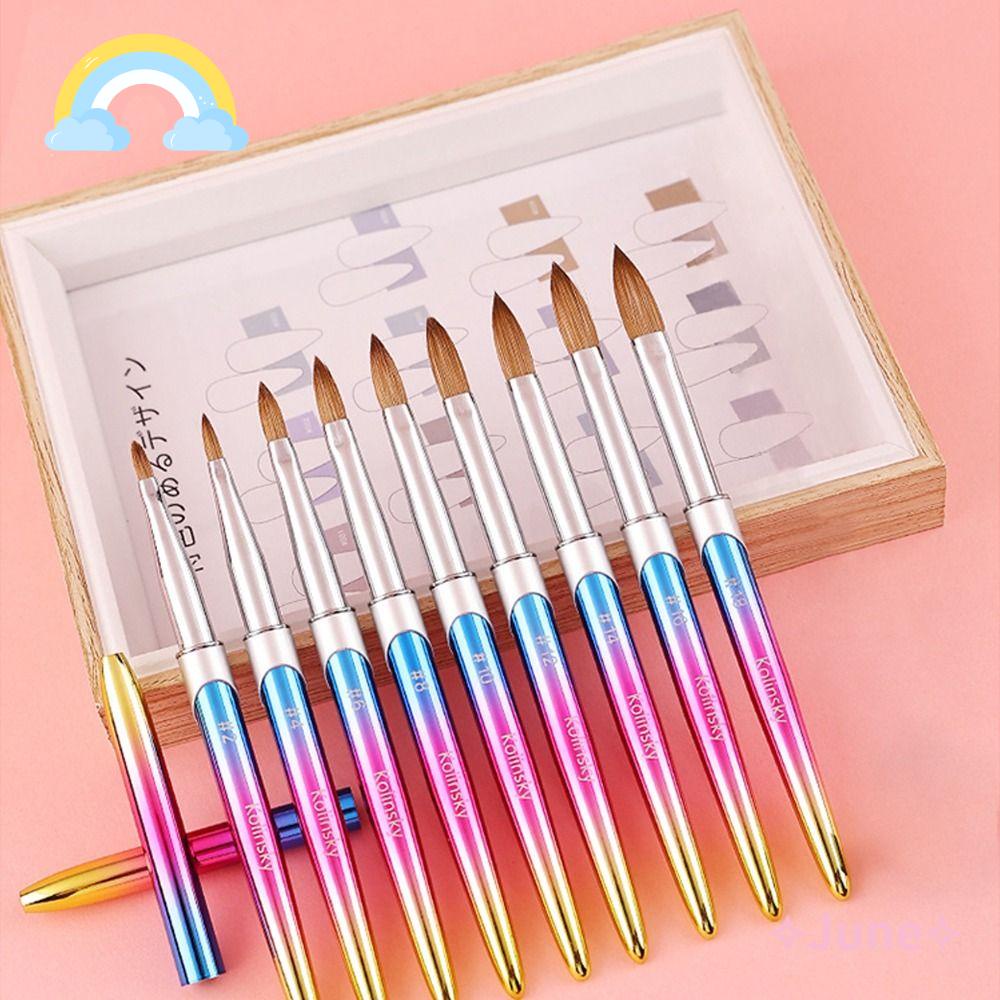 Cọ Trang Trí Móng Tay Chuyên Dụng Cho Nữ #Mũ Lưỡi Trai Chuyên Nghiệp 2-18|Bàn Chải Móng Tay Cầm Gỗ