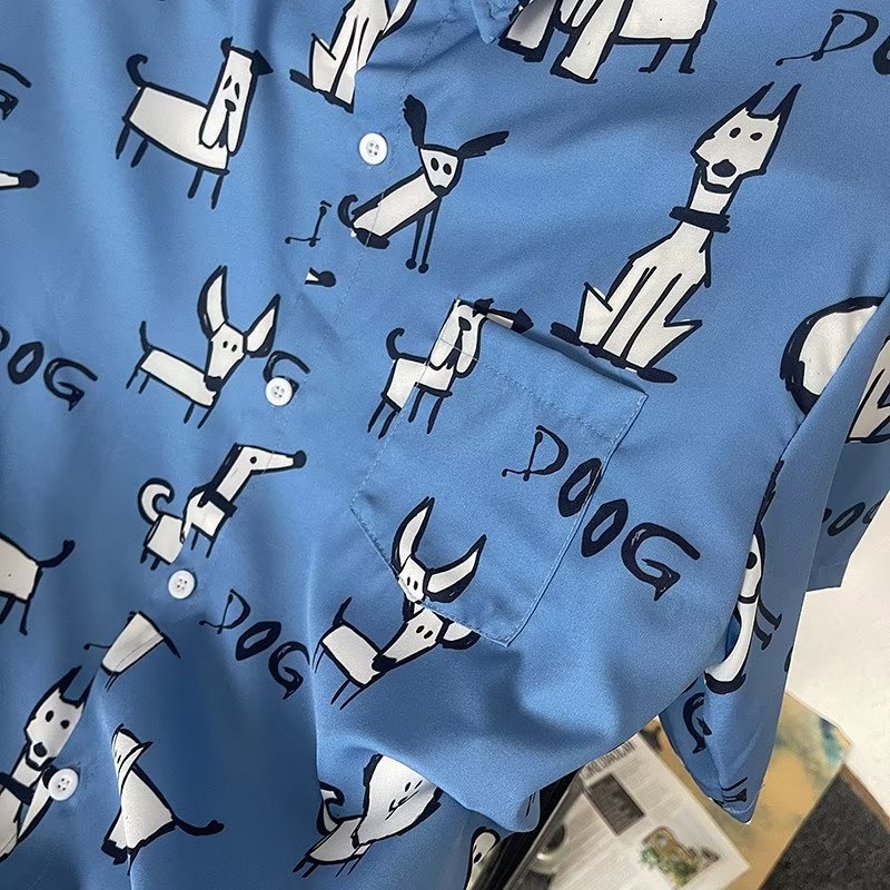 Áo Sơ Mi polo Tay Ngắn Màu Xanh Dương Phong Cách Nhật Bản Thời Trang Mùa Hè Cho Nam