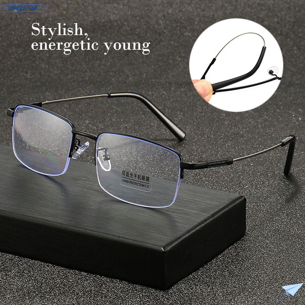 Kính Đọc Sách Nửa Gọng Đơn Giản Chống Ánh Sáng Xanh Thời Trang Vintage