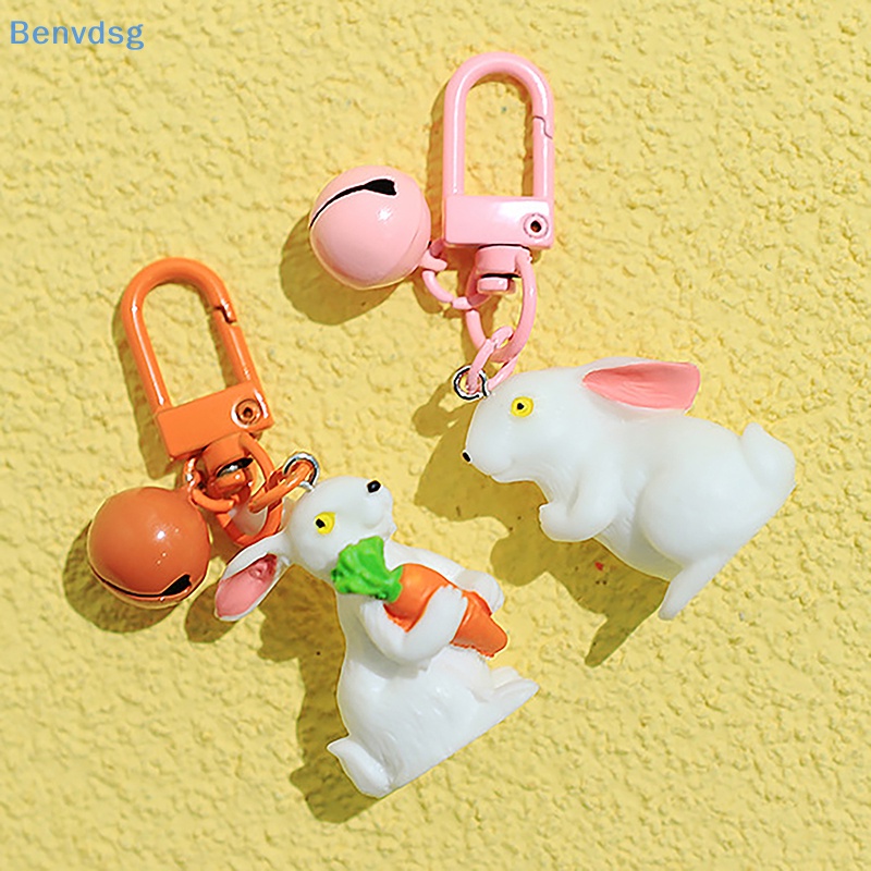 Benvdsg &gt; Móc Khóa Resin Mặt Hình Thỏ Cà Rốt Tráng Men Bằng Hợp Kim Dễ Thương Làm Quà Tặng Cho Cặp Đôi / Trẻ Em