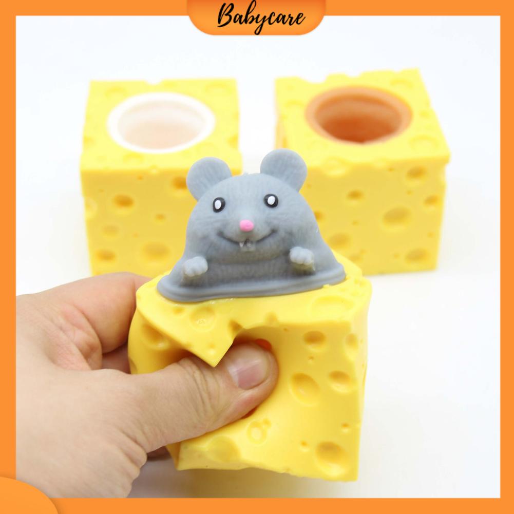 (Giao ngẫu nhiên) Babycare Có hàng sẵn Squish Phô Mai Chuột Đồ Chơi Thân Thiện Với Môi Trường Silicone Mềm Lo Âu Giảm Căng Thẳng Bóp