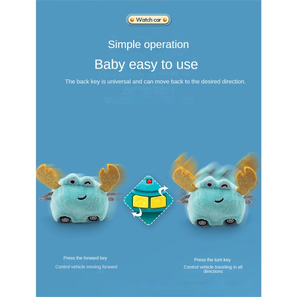 Đồ Chơi Xe Hơi Điều Khiển Từ Xa Mini 2.4G Hình Chú Cua Nhồi Bông Đáng Yêu Cho Bé